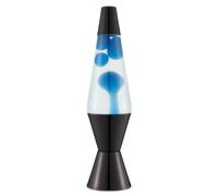 LAVA® - Lampe Lava 2313, cire bleue, liquide transparent, socle et capuchon noirs, lampe à mouvement de marque LAVA® d'origine de 14,5 pouces pour illuminer votre humeur
