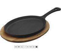LAVA METAL Poêle à frire "Fajita" 17x23cm avec base en bois