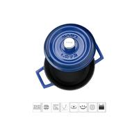 LAVA METAL Pot en fonte rond 16cm - bleu