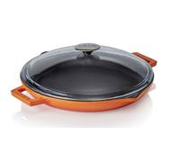 LAVA Poêle à frire avec couvercle orange Ø 31.5 cm, série Poêles à frire couvercle fonte