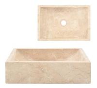 vidaXL Lavabo 45x30x12 cm marbre crème brillant (Crème brillant G)