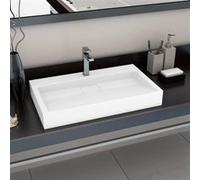 vidaXL - Lavabo 80 x 46 x 11 cm - Fonte minérale, marbre blanc