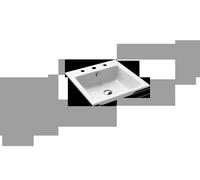 Kaldewei Lavabo encastré Puro 46x46 cm carré blanc brillant 3 trous 900006033001