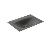 KEUCO EDITION 11 ART lavabo à encastrer en acier émaillé, 806x4x493mm, sans trou pour robinetterie, 32590540800, Couleur: fumer