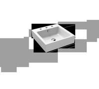 Kaldewei Puro vasque à poser 900606033001 3156, 46x46x12cm, blanc effet perlant , 3 trous de robinetterie