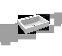 Kaldewei Lavabo Puro 3157 à poser 60x46 cm rectangulaire 3 trous blanc brillant 900706033001