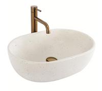 Rea Amelia lavabo 48x34.5 cm ovale à poser marron/beige mat REA-U8480