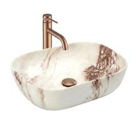 Rea Belinda lavabo 46.5x33 cm rectangulaire à poser marron/beige mat REA-U3600