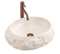 Rea Mika lavabo 50x38 cm ovale à poser gris/pierre-marron/beige mat REA-U7347