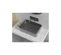 Lavabo à poser SATURNE 50x35x12 cm en acier inoxydable métallisé