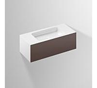 Lavabo Alape Folio 5156513000 1004 x 450 mm, coloris terre ombrée, sans trou de robinetterie ni trop-plein