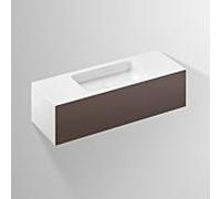 Lavabo Alape Folio 5157513000 1254 x 500 mm, coloris terre ombrée, sans trou de robinetterie ni trop-plein