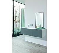 Lavabo Alape Folio 5158510000 1254 x 450 mm, encastré à gauche, gris fossile, sans trou de robinetterie ni trop-plein