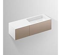 Lavabo Alape Folio 5159511000 1254 x 500 mm, à encastrer à droite, coloris pierre de lune, sans trou de robinetterie ni trop-plein