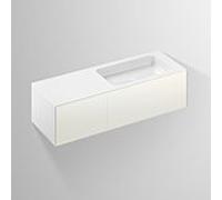 Lavabo Alape Folio 5159514000 1254 x 500 mm, vasque à droite, blanc, sans trou de robinetterie ni trop-plein