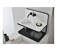 Lavabo Alape WP.S19.1 5260000000 600 x 360 mm, blanc, vasque ronde à gauche, sans trop-plein