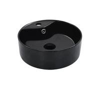 vidaXL Lavabo avec trop-plein 36 x 13 cm Céramique noire