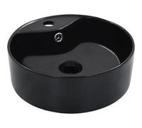 vidaXL Lavabo avec trop-plein 36 x 13 cm Céramique noire