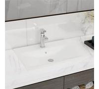 vidaXL Lavabo de luxe avec trou pour robinetterie Blanc mat 60x46 cm Céramique