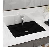 Lavabo avec trou de robinet Noir mat 60x46 cm Céramique Noir G
