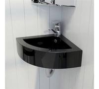 vidaXL Lavabo avec trop-plein 45 x 32 x 12,5 cm noir
