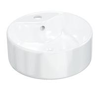 vidaXL Lavabo rond en céramique 40 x 14,5 cm Blanc