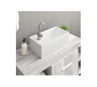 vidaXL Lavabo blanc 48x25x15 cm Céramique