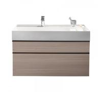 Lavabo burgbad Yumo avec meuble sous-lavabo, largeur : 1015mm, poignée G0179, SFKN102F3193C0001, Couleur: Acrylique Blanc Brillant / Mélamine Blanc Brillant Brillant