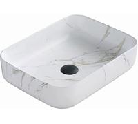 Lavabo Carla pour plan de travail 50x39 cm en pierre blanche (21555091)