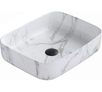 Lavabo Carla pour plan de travail 50x39 cm en pierre blanche (21555092)