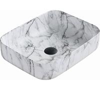 Lavabo Carla pour plan de travail 50x39 cm en pierre blanche (21555093)