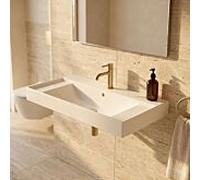 Lavabo CARLDIX x LAUFEN 80 cm A91002008001 Blanc, 800 x 460 mm, avec trop-plein et trou de robinetterie, fixation murale
