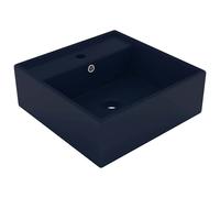 vidaXL Lavabo de luxe Débordement Carré Mat Gris clair 41x41 cm
