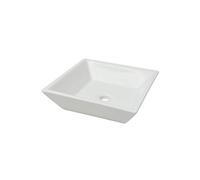 vidaXL Lavabo carré en céramique blanc 41,5 x 41,5 x 12 cm