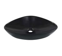 vidaXL Lavabo céramique triangulaire 39 cm Noir – À poser pour intérieur