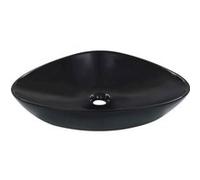 vidaXL Lavabo céramique triangulaire 39 cm Noir – À poser pour intérieur