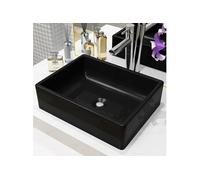 vidaXL Lavabo en céramique rectangulaire noir 41 x 30 x 12 cm