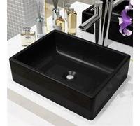 vidaXL Lavabo Céramique Rectangulaire Noir 41 x 30 x 12 cm