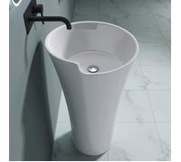 Lavabo colonne rond blanc vasque sur pied doporro Colossum30 solid surface 53x53x88cm
