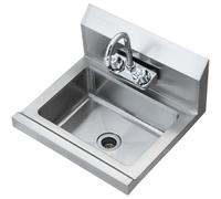 Lavabo commercial avec robinet, lavabo en acier inoxydable NSF pour le lavage des mains, petit lavabo pour le lavage des mains, lavabo mural, lavabo utilitaire pour restaurant, cuisine, bar, garage et