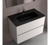 Lavabo Constanza 1000 Sans Siphon Et Bonde Clic-Clac Noir Mat 1010 X 20 X 460 Mm - SALGAR 113791