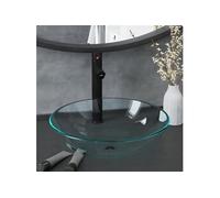 vidaXL lavabo avec robinet et vidage en verre trempé