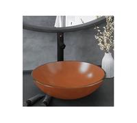 vidaXL Salle de bain lavabo avec robinet et vidage brun