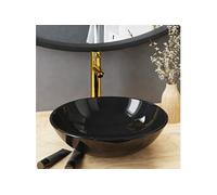 vidaXL Salle de bains Lavabo avec robinet Garniture d'écoulement noir