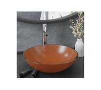 vidaXL Salle de bain lavabo avec robinet et vidage brun