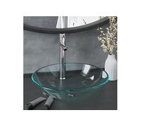 vidaXL lavabo avec robinet et vidage en verre trempé