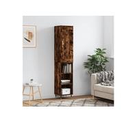 vidaXL Lavabo de bain 3098442 – Verre trempé, robinet et vidage à poussoir – Marron G