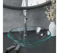 vidaXL Lavabo de Bain avec Robinet et Drain à Poussoir Vasque à Poser de Toilette Lave-mains de Salle de Bain Lavabo de 3098440 Noir G