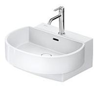 Duravit Balcoon lavabo, plage de robinetterie, 1 trou de robinetterie, avec trop-plein, avec robinetterie Push-Open, largeur 550mm, 241155AA00, Couleur: Blanc brillant
