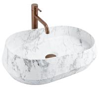 Lavabo De Comptoir Rea Dune Pierre D'Imitation, Grise